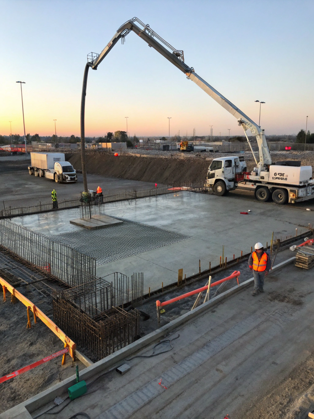 Finished concrete grading site