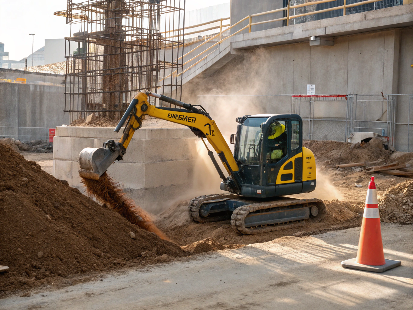 3.5 Ton mini excavator on construction site